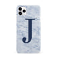 Navy Blue Single Initial iPhone 11 Pro Max 3D Snap Case