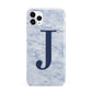 Navy Blue Single Initial iPhone 11 Pro Max 3D Tough Case