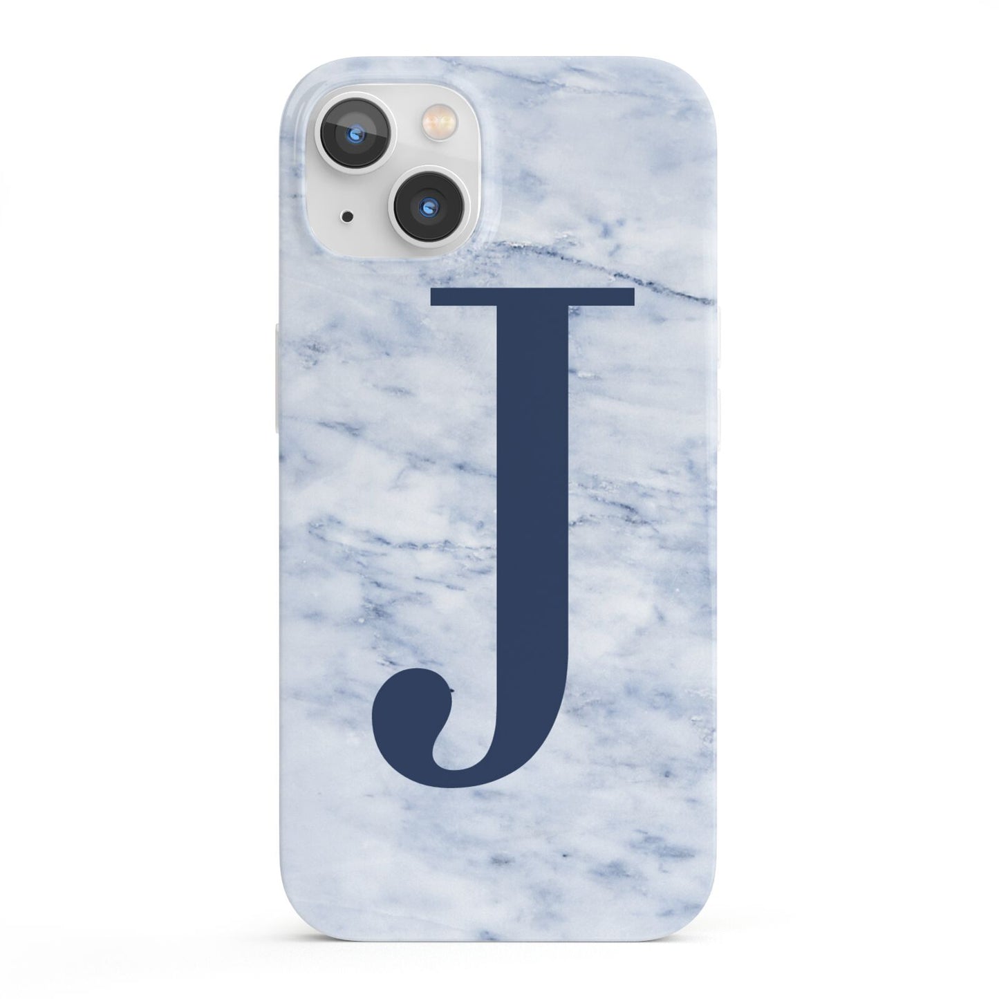 Navy Blue Single Initial iPhone 13 Full Wrap 3D Snap Case