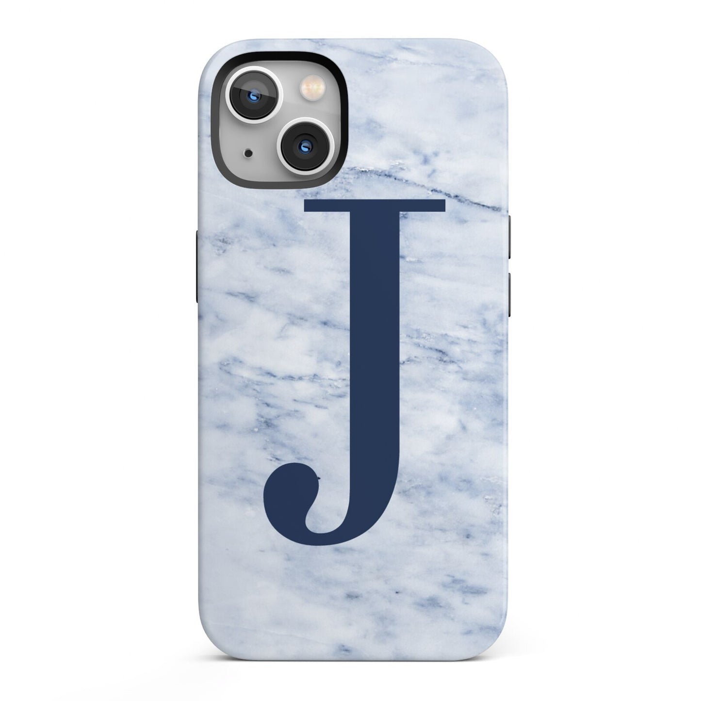 Navy Blue Single Initial iPhone 13 Full Wrap 3D Tough Case