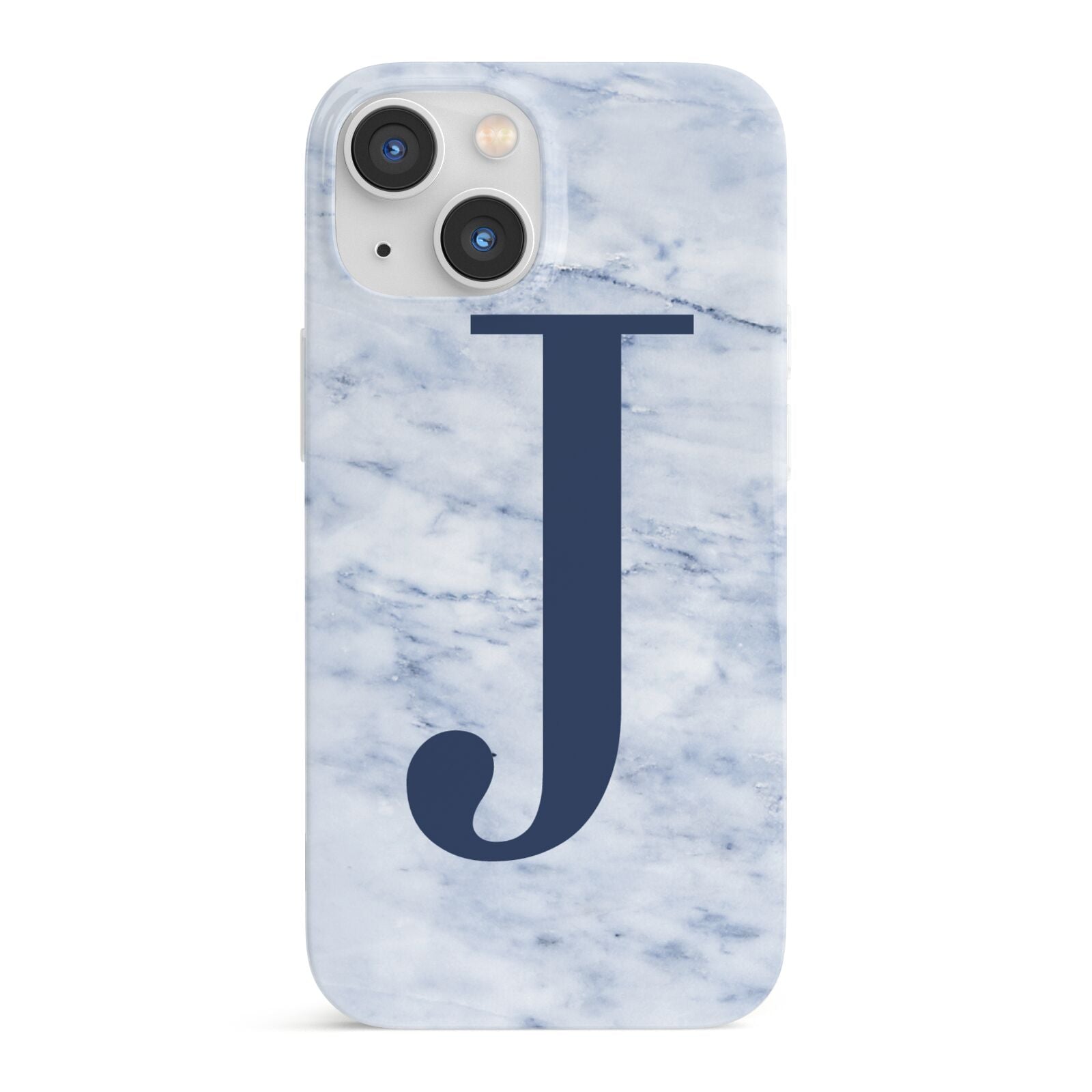 Navy Blue Single Initial iPhone 13 Mini Full Wrap 3D Snap Case