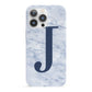 Navy Blue Single Initial iPhone 13 Pro Full Wrap 3D Snap Case
