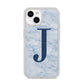 Navy Blue Single Initial iPhone 14 Glitter Tough Case Starlight