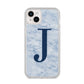 Navy Blue Single Initial iPhone 14 Plus Clear Tough Case Starlight