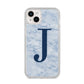 Navy Blue Single Initial iPhone 14 Plus Glitter Tough Case Starlight