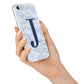 Navy Blue Single Initial iPhone 7 Bumper Case on Silver iPhone Alternative Image