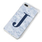 Navy Blue Single Initial iPhone 8 Plus Bumper Case on Silver iPhone Alternative Image