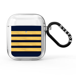 Navy and Gold Pilot Stripes AirPods Case