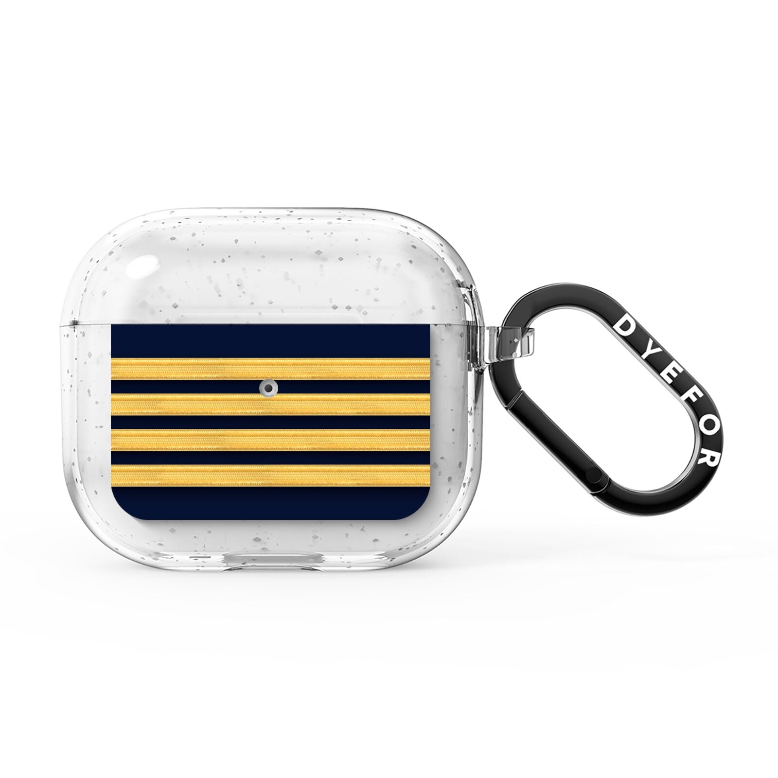 Navy and Gold Pilot Stripes AirPods Glitter Case 3rd Gen