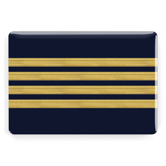 Navy and Gold Pilot Stripes Apple MacBook Case