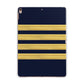 Navy and Gold Pilot Stripes Apple iPad Rose Gold Case