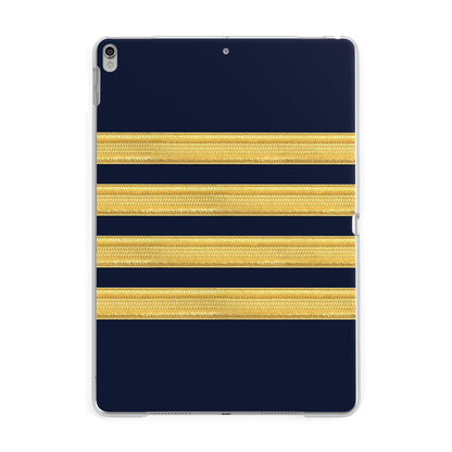 Navy and Gold Pilot Stripes Apple iPad Silver Case