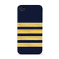 Navy and Gold Pilot Stripes Apple iPhone 4s Case