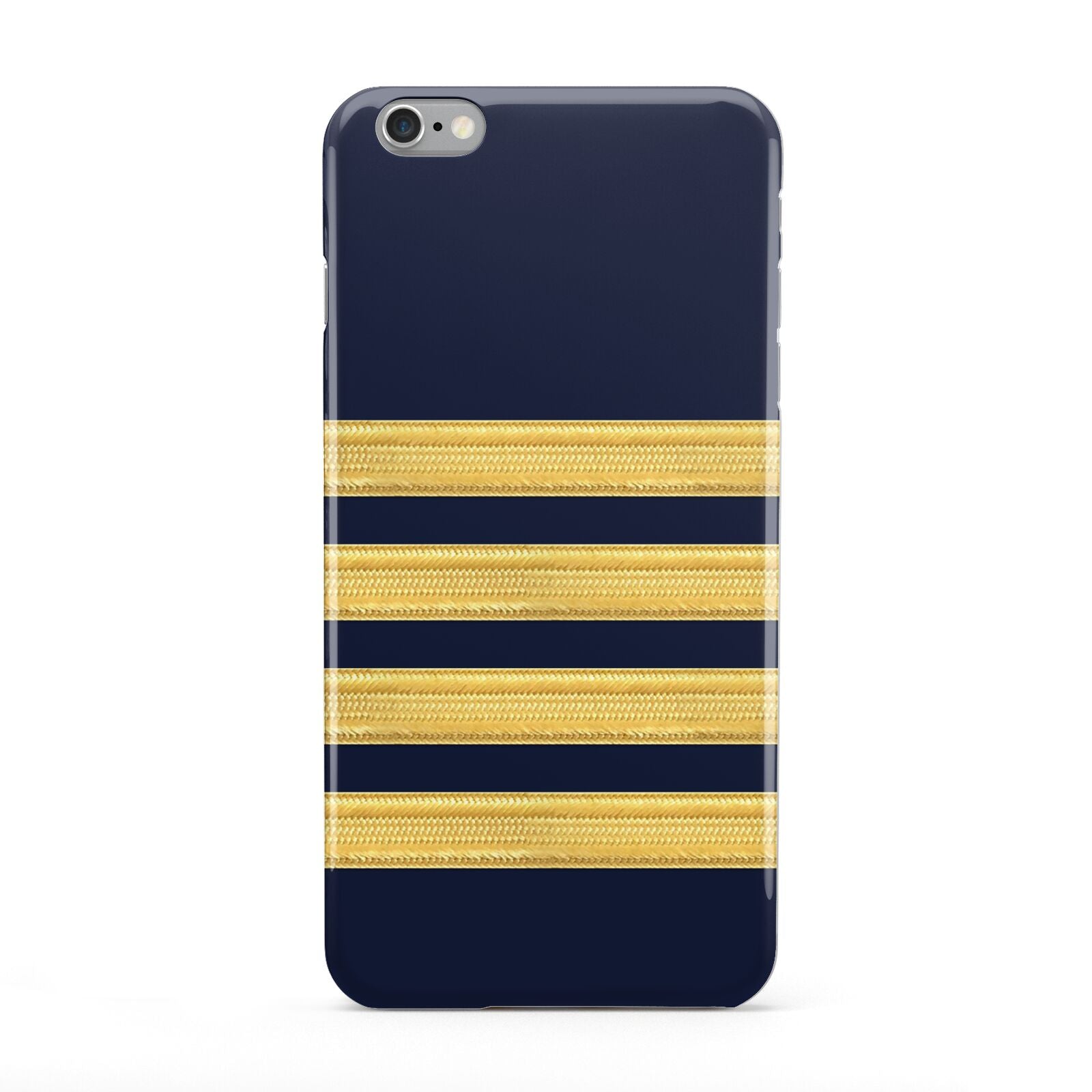 Navy and Gold Pilot Stripes Apple iPhone 6 Plus Case