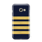 Navy and Gold Pilot Stripes Samsung Galaxy A3 2017 Case on gold phone