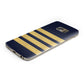 Navy and Gold Pilot Stripes Samsung Galaxy Case Bottom Cutout
