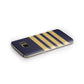 Navy and Gold Pilot Stripes Samsung Galaxy Case Side Close Up