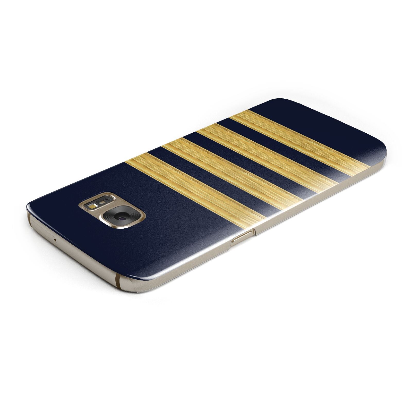 Navy and Gold Pilot Stripes Samsung Galaxy Case Top Cutout