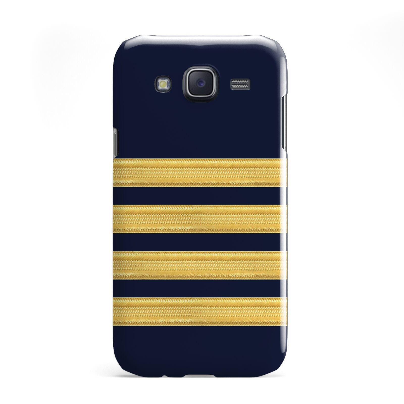 Navy and Gold Pilot Stripes Samsung Galaxy J5 Case