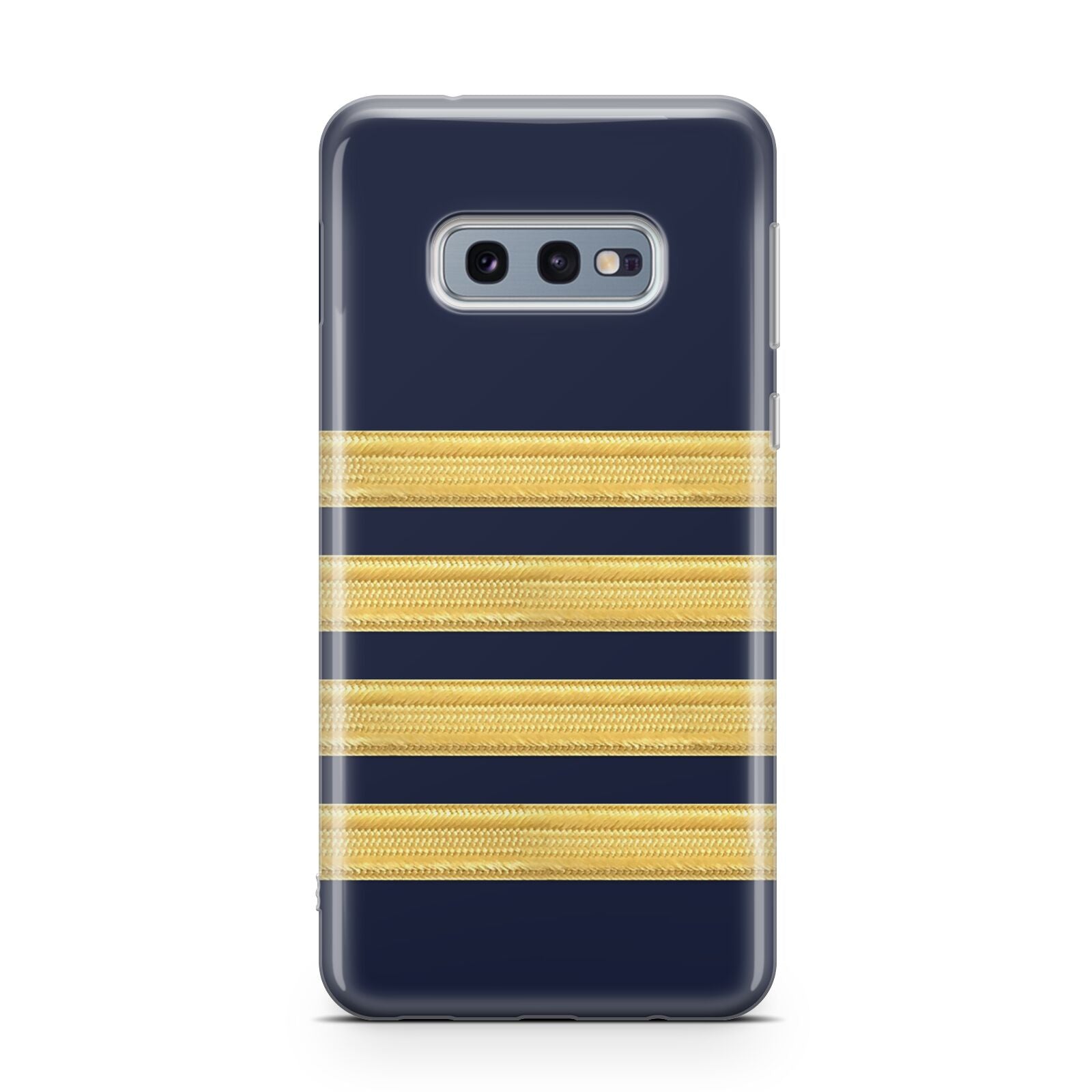 Navy and Gold Pilot Stripes Samsung Galaxy S10E Case