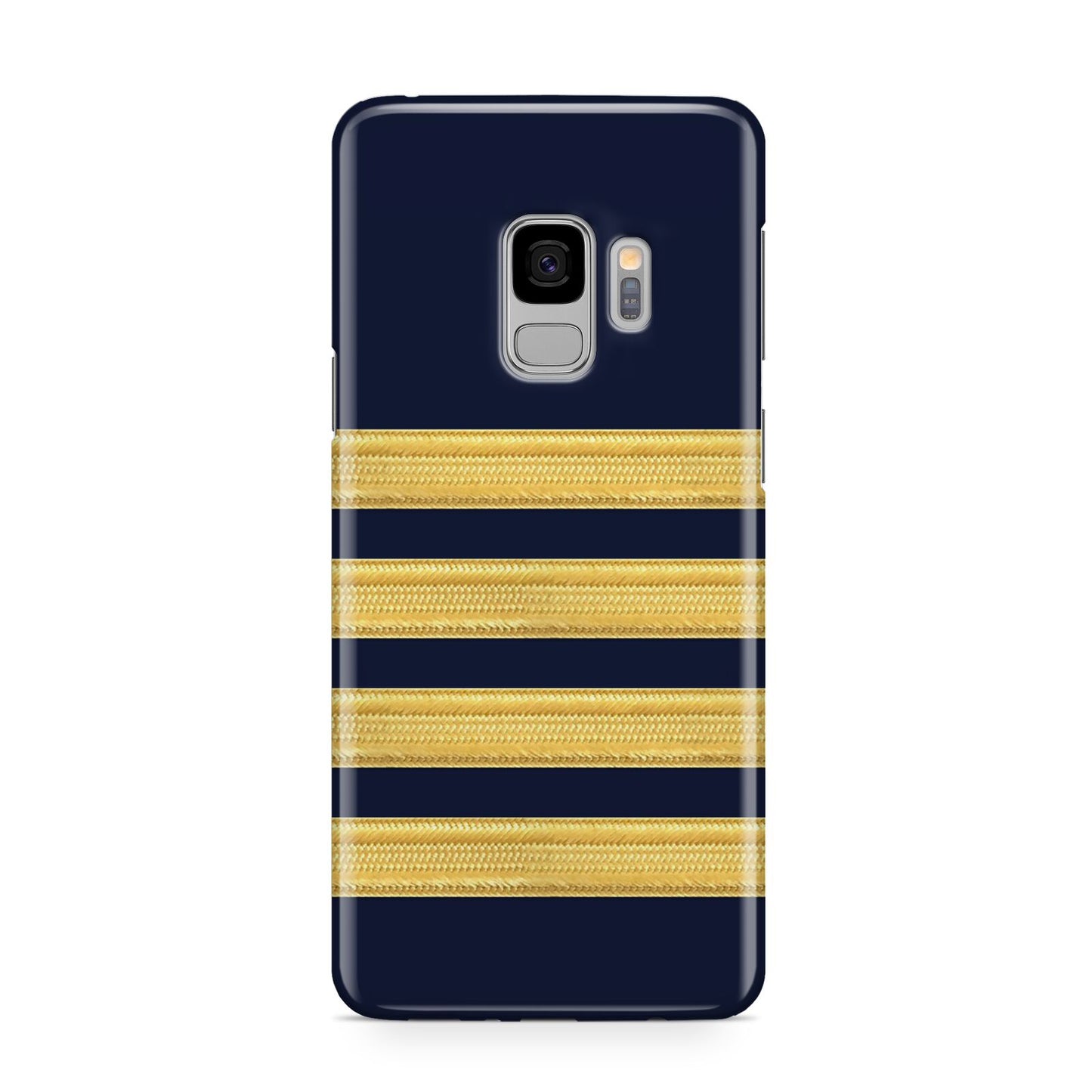 Navy and Gold Pilot Stripes Samsung Galaxy S9 Case
