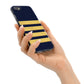 Navy and Gold Pilot Stripes iPhone 7 Bumper Case on Black iPhone Alternative Image