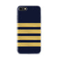 Navy and Gold Pilot Stripes iPhone 7 Bumper Case on Black iPhone