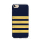 Navy and Gold Pilot Stripes iPhone 7 Bumper Case on Gold iPhone