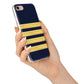 Navy and Gold Pilot Stripes iPhone 7 Bumper Case on Rose Gold iPhone Alternative Image