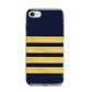 Navy and Gold Pilot Stripes iPhone 8 Bumper Case on Silver iPhone