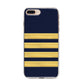 Navy and Gold Pilot Stripes iPhone 8 Plus Bumper Case on Gold iPhone