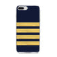 Navy and Gold Pilot Stripes iPhone 8 Plus Bumper Case on Silver iPhone
