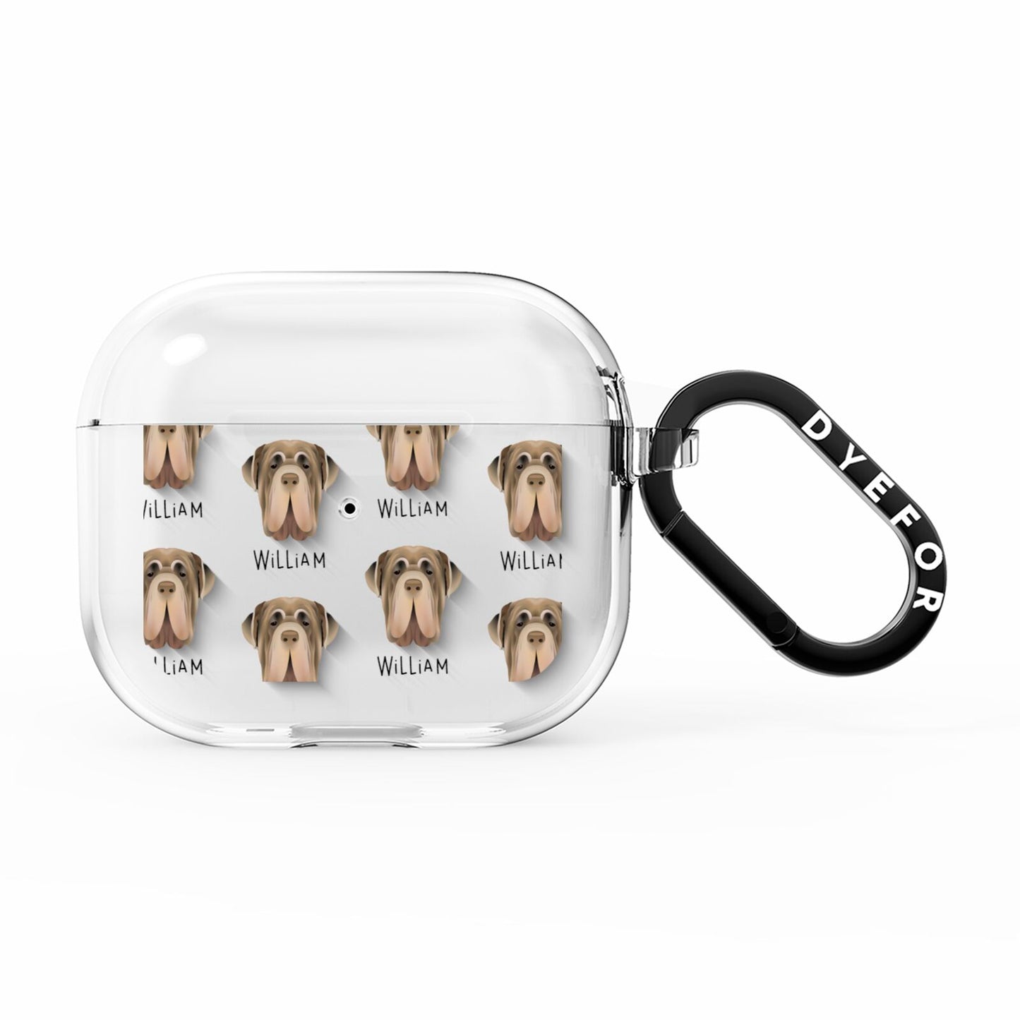 Neapolitan Mastiff Icon with Name AirPods Clear Case 3rd Gen