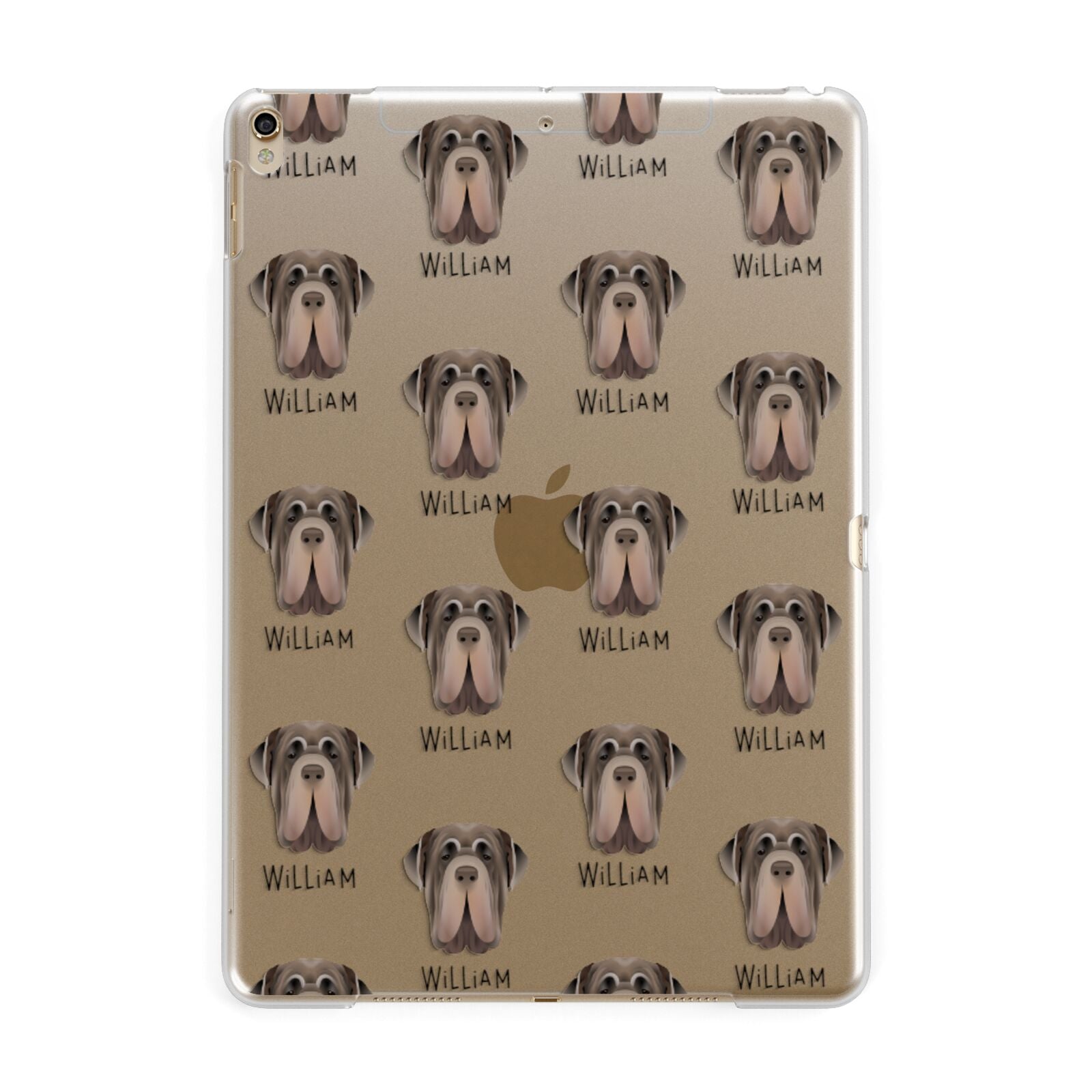 Neapolitan Mastiff Icon with Name Apple iPad Gold Case