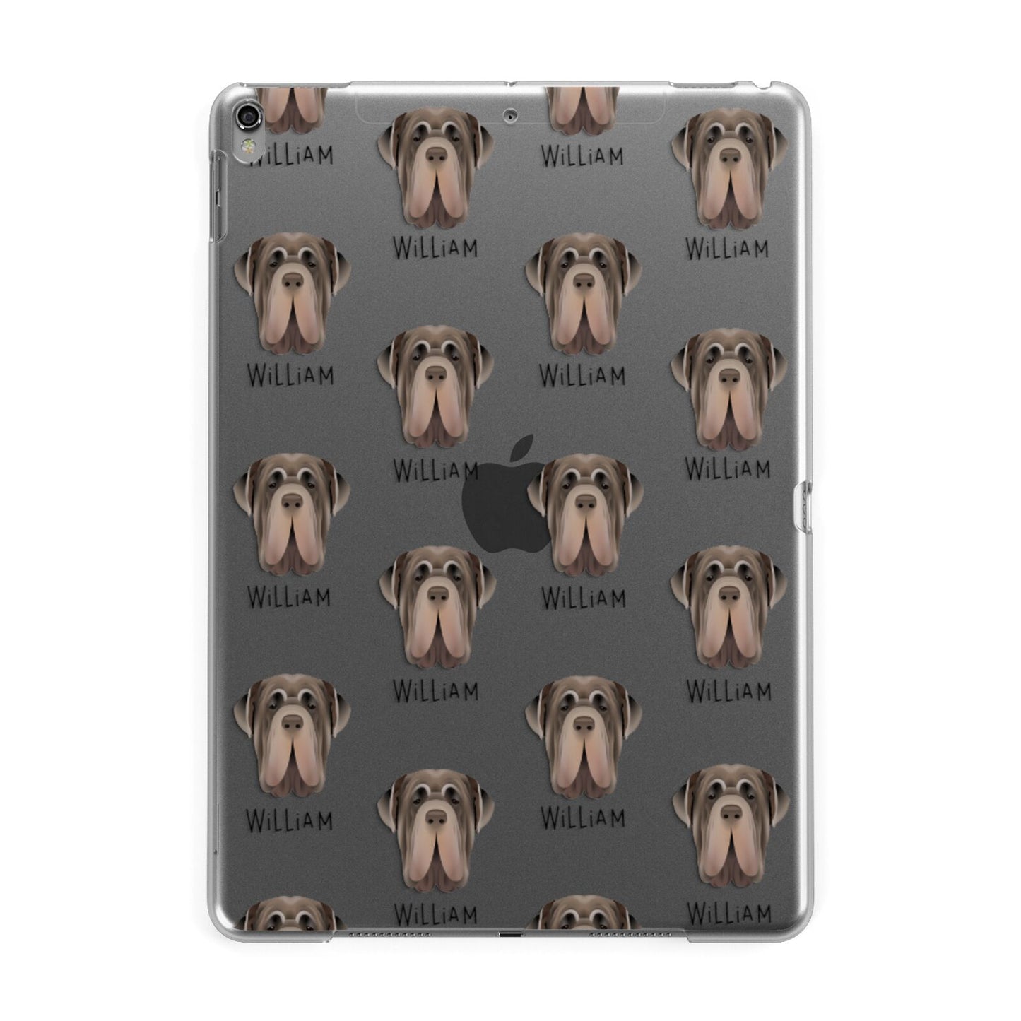 Neapolitan Mastiff Icon with Name Apple iPad Grey Case