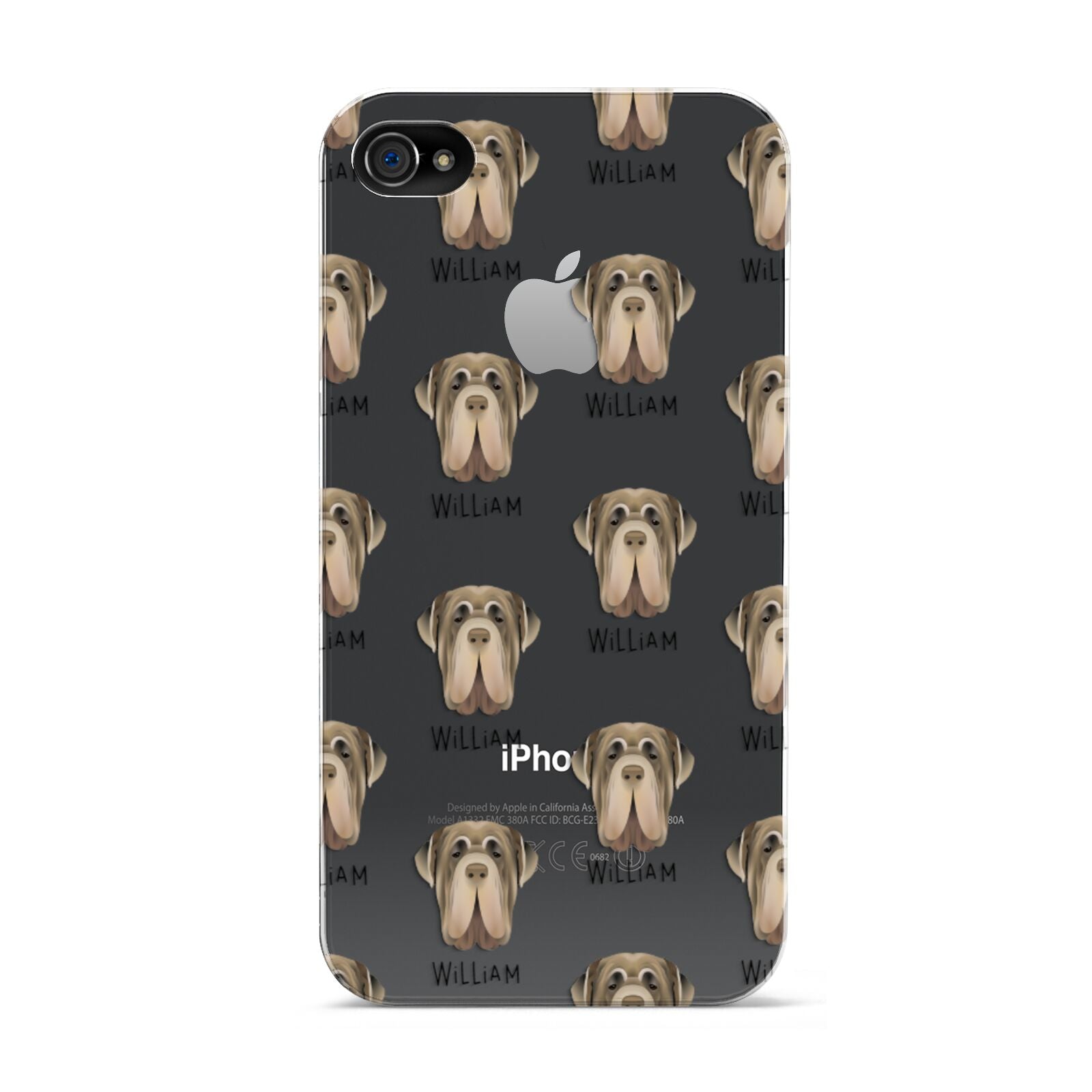 Neapolitan Mastiff Icon with Name Apple iPhone 4s Case