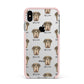 Neapolitan Mastiff Icon with Name Apple iPhone Xs Max Impact Case Pink Edge on Silver Phone