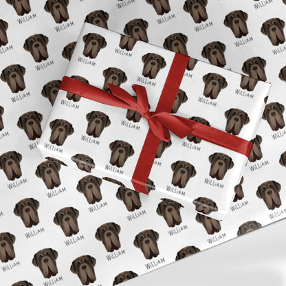 Neapolitan Mastiff Icon with Name Custom Wrapping Paper