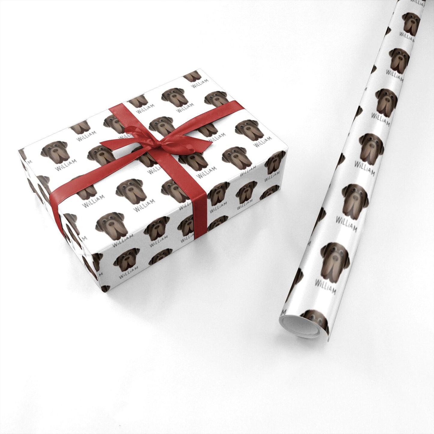 Neapolitan Mastiff Icon with Name Personalised Wrapping Paper