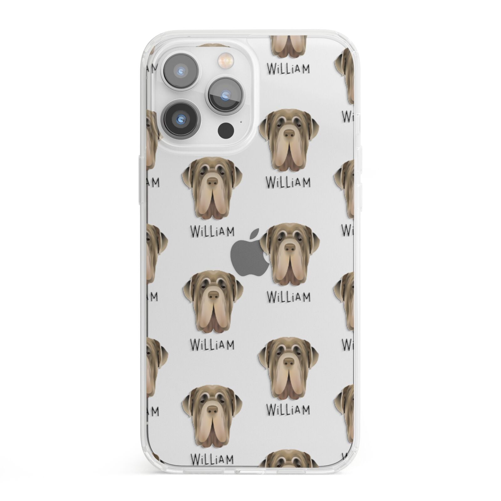 Neapolitan Mastiff Icon with Name iPhone 13 Pro Max Clear Bumper Case
