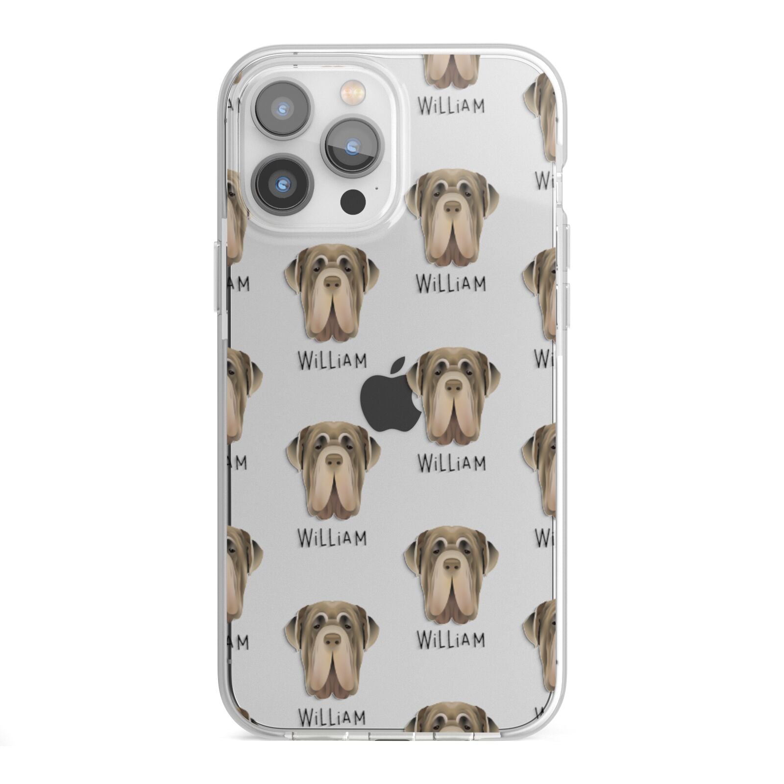 Neapolitan Mastiff Icon with Name iPhone 13 Pro Max TPU Impact Case with White Edges