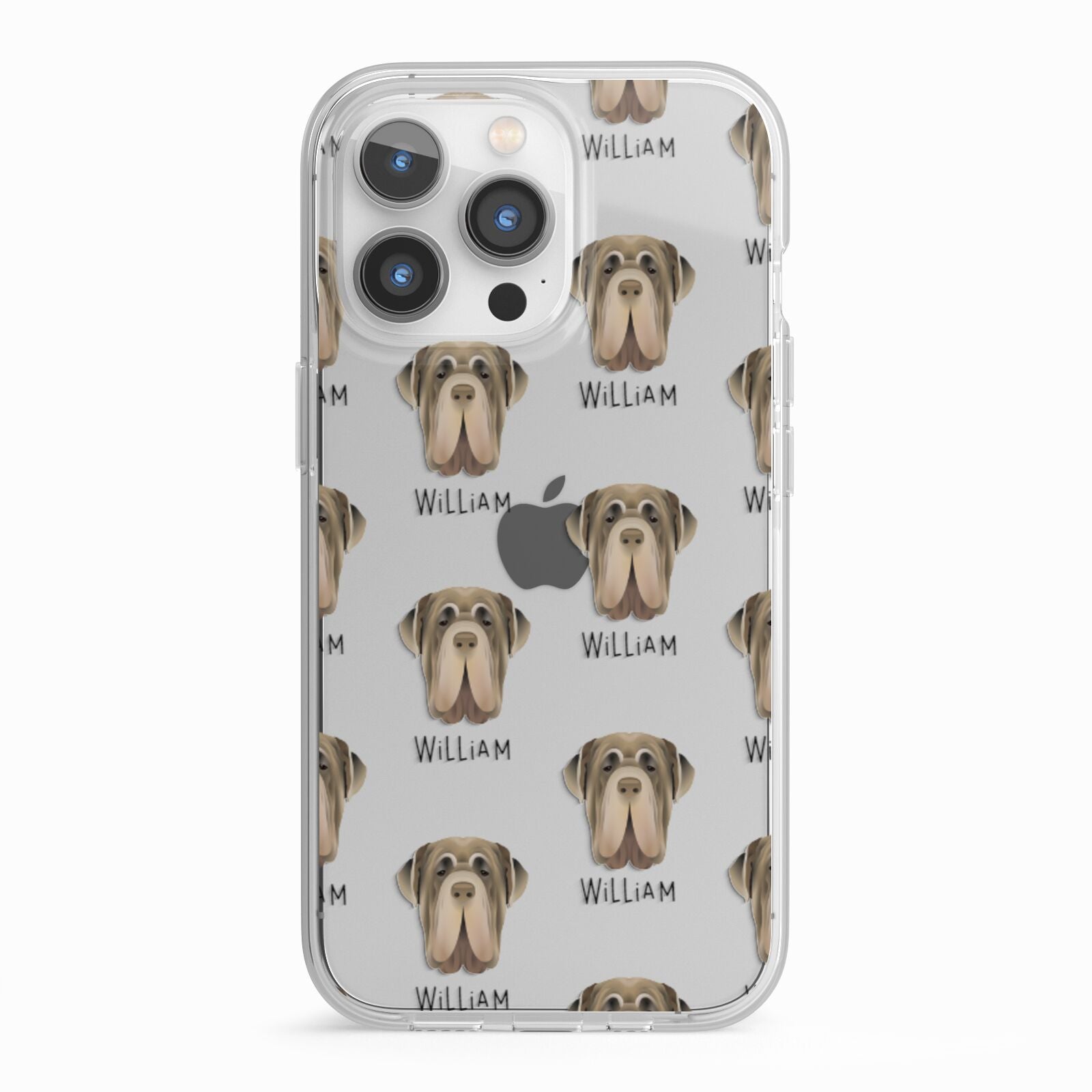 Neapolitan Mastiff Icon with Name iPhone 13 Pro TPU Impact Case with White Edges