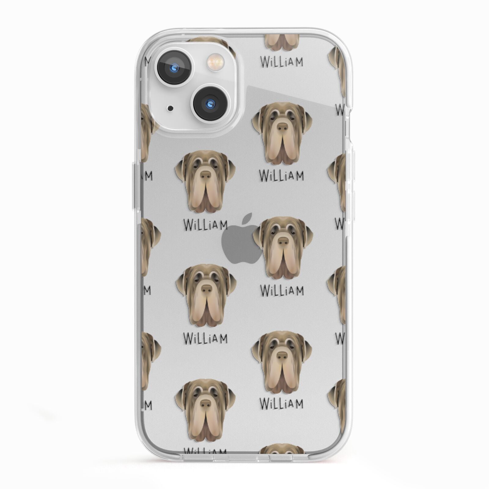Neapolitan Mastiff Icon with Name iPhone 13 TPU Impact Case with White Edges