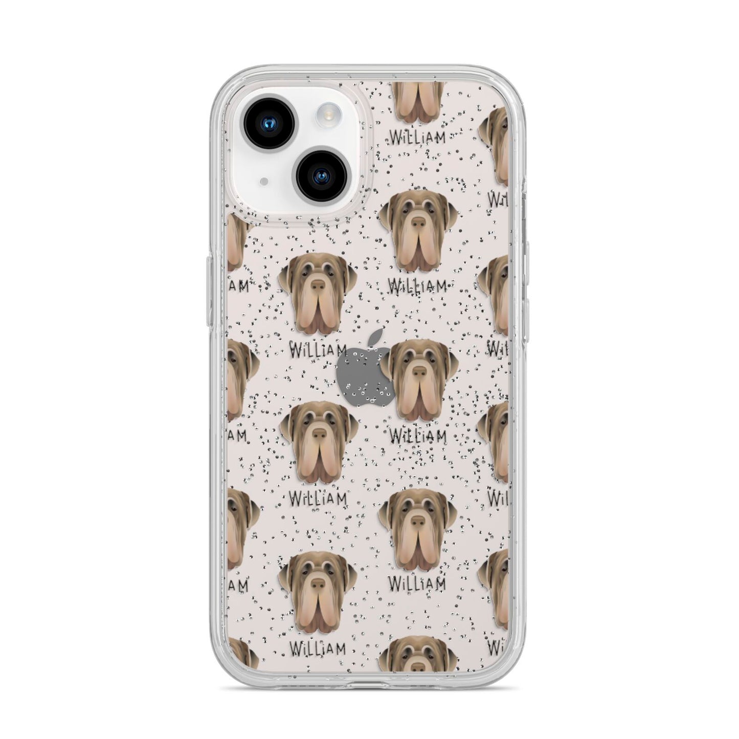 Neapolitan Mastiff Icon with Name iPhone 14 Glitter Tough Case Starlight