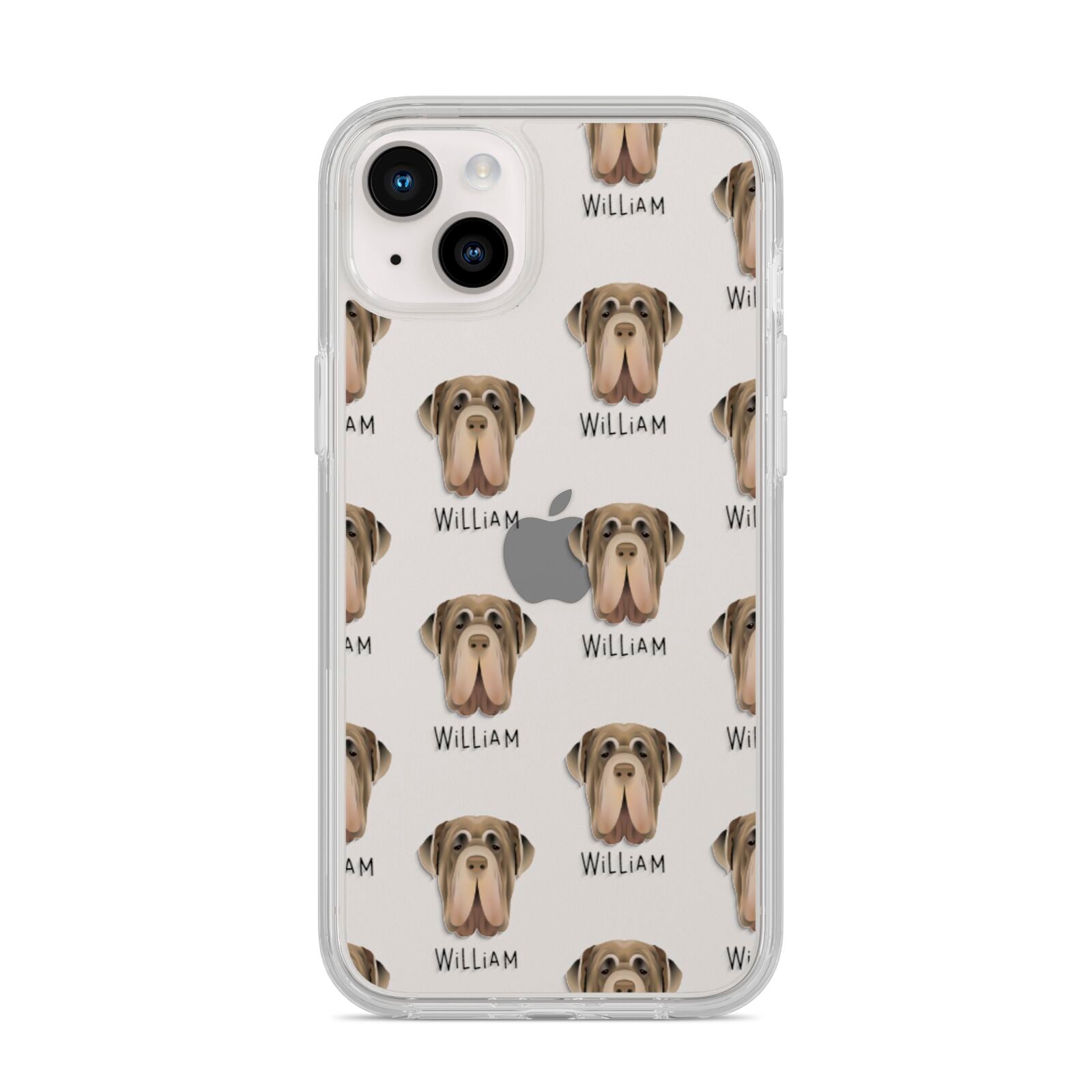 Neapolitan Mastiff Icon with Name iPhone 14 Plus Clear Tough Case Starlight