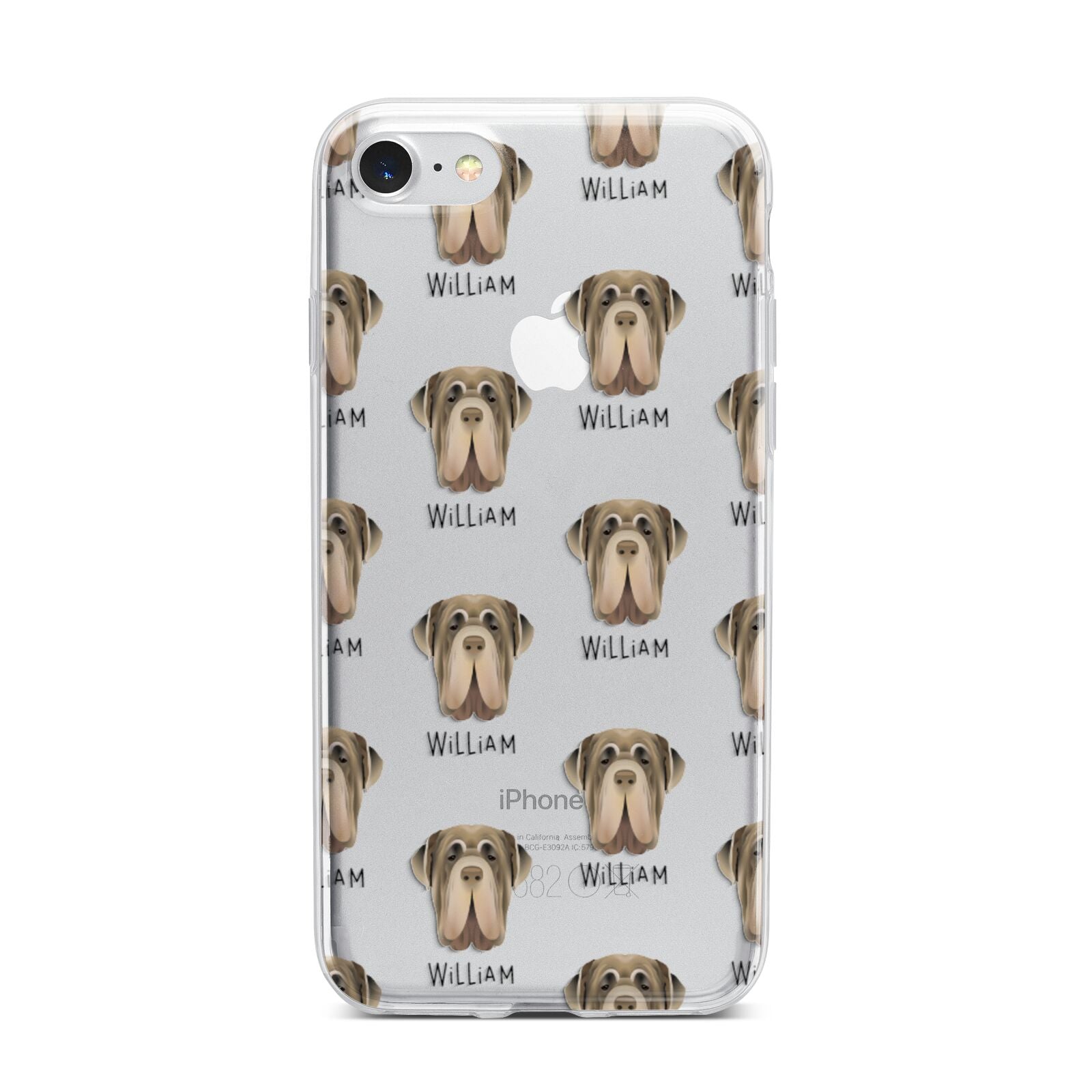 Neapolitan Mastiff Icon with Name iPhone 7 Bumper Case on Silver iPhone