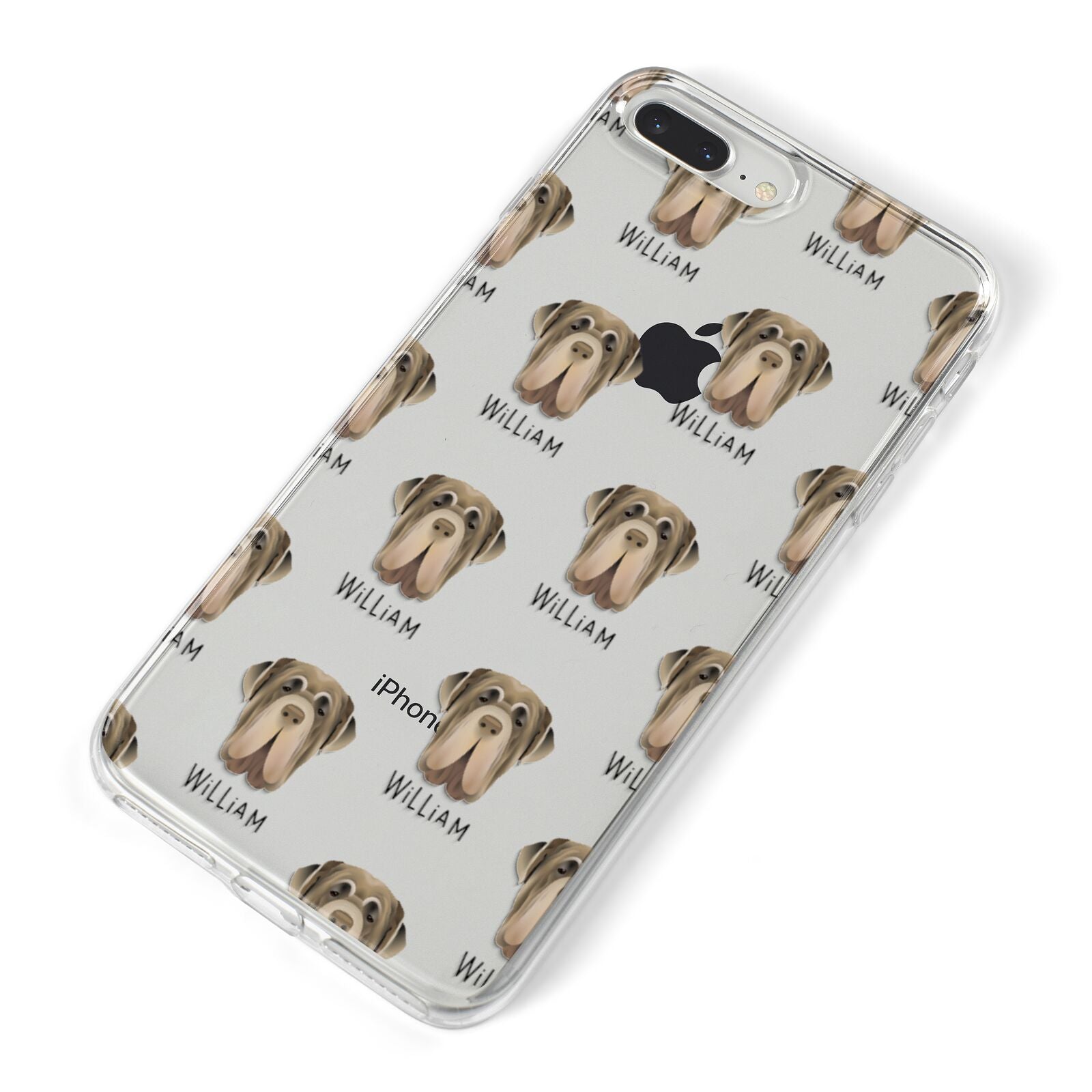 Neapolitan Mastiff Icon with Name iPhone 8 Plus Bumper Case on Silver iPhone Alternative Image
