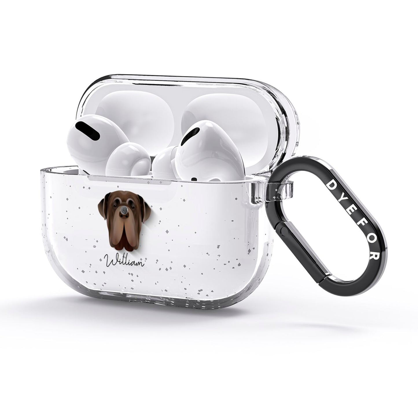 Neapolitan Mastiff Personalised AirPods Glitter Case 3rd Gen Side Image