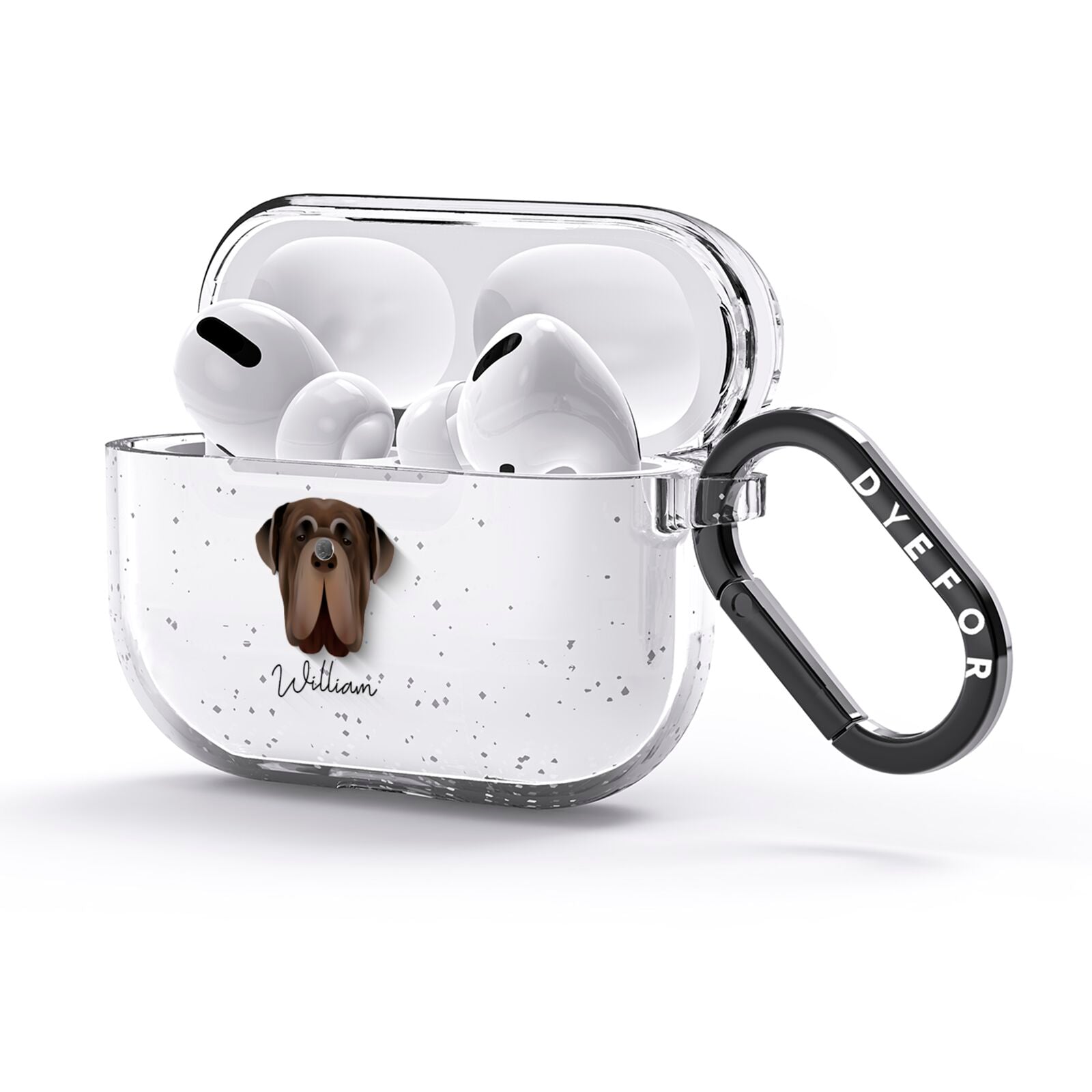 Neapolitan Mastiff Personalised AirPods Glitter Case 3rd Gen Side Image
