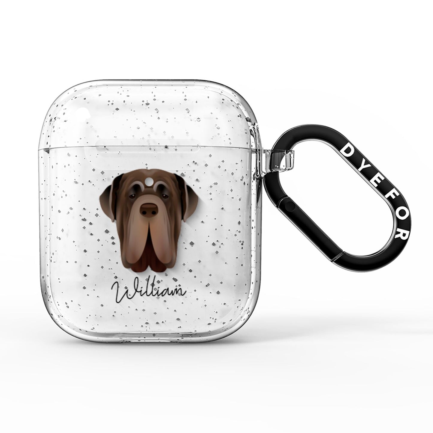 Neapolitan Mastiff Personalised AirPods Glitter Case